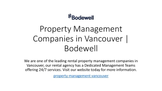 Property Management Companies in Vancouver | Bodewell