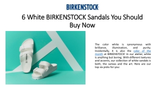 6 White BIRKENSTOCK Sandals You Should Buy Now - BIRKENSTOCK India