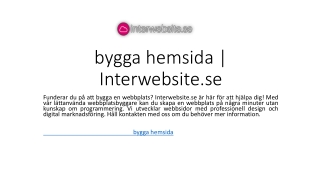 bygga hemsida | Interwebsite.se