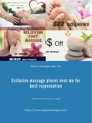 Exclusive massage places near me for best rejuvenation