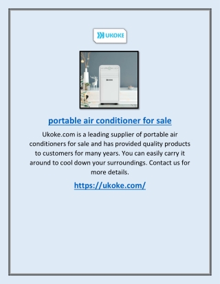 Portable Air Conditioner for Sale | Ukoke.com