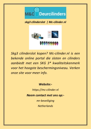 skg3 cilinderslot   Mc-cilinder.nl