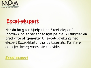 Excel-ekspert  Innovakk.no