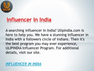 Influencer In India  Ulipindia.com