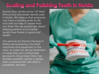 Scaling and Polishing Teeth in Noida