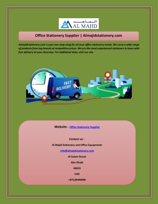 Office Stationery Supplier  Almajidstationery