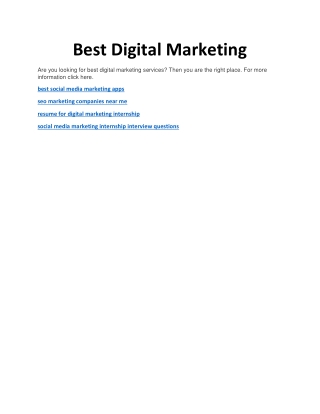 Best Digital Marketing