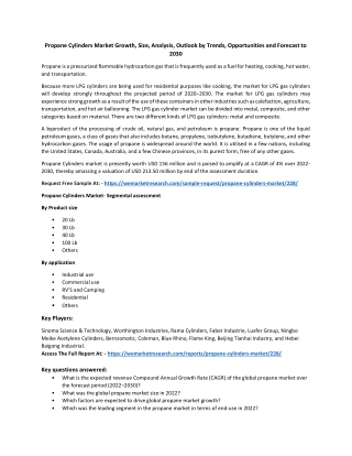 Propane Cylinders Market Industrial Chain, Trends 2022-2030