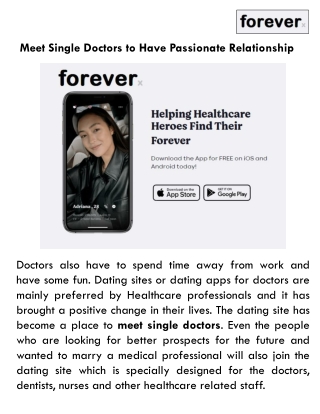 Meet Single Doctors to Have Passionate Relationship