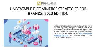 Unbeatable E-Commerce Strategies For Brands: 2022 Edition - DigiDarts