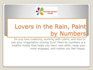 Lovers in the Rain, Paint With Numbers Canada