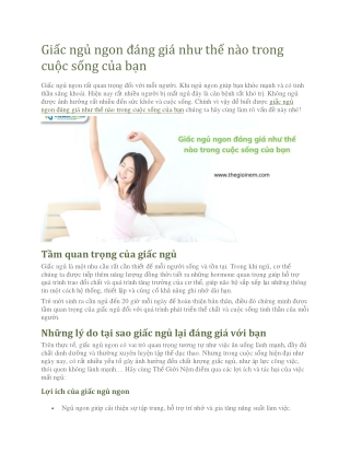 Giấc ngủ ngon đáng giá như thế nào trong cuộc sống của bạn