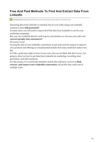 1Free And Paid Methods To Find And Extract Data From LinkedIn
