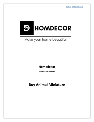 Buy Animal Miniatures - Homedekar