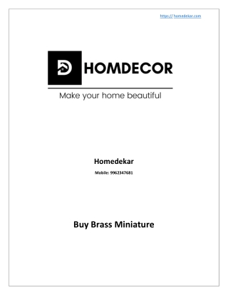 Buy Brass Miniature – Homedekar