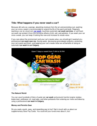 What happens if you never wash a car?