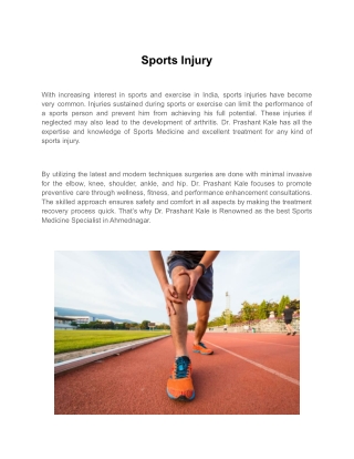 Sports Injuries Hospitals in Ahmednagar - Dr. Prashant Kale