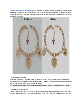 10 Signs You Chose the Wrong Clipping Path Service Provider