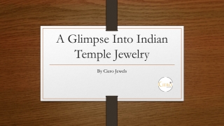 A Glimpse Into Indian Temple Jewelry