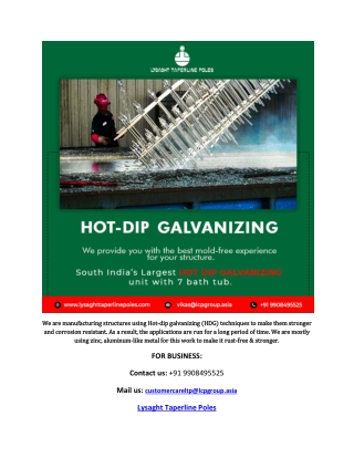 Best Dip Galvanizing Service in India