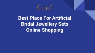 Best Place For Artificial Bridal Jewellery Sets Online Shopping