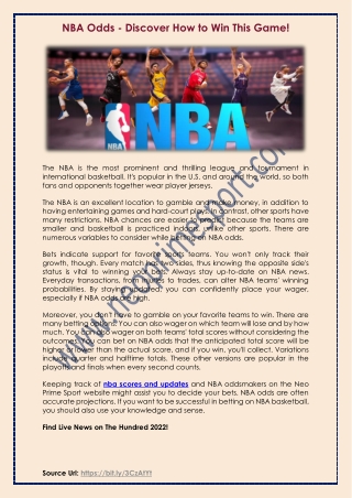 NBA Odds - Discover How to Win This Game!