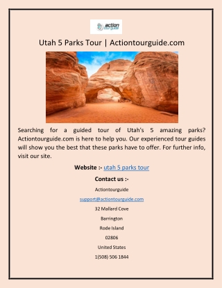 Utah 5 Parks Tour Actiontourguide
