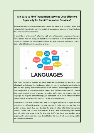 Is it Easy to Find Translation Services Cost Effective