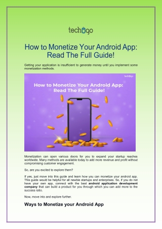 How to Monetize Your Android App: Read The Full Guide!