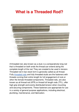 What is a Threaded Rod?