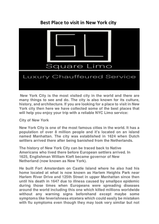 Best Place to visit in New York city