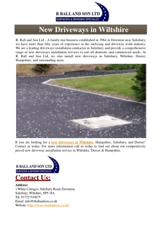 New Driveways in Wiltshire