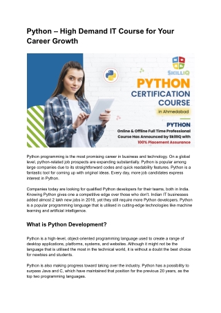 Python Online Training in India | 100% Job Assistance