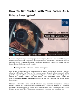 How To Get Started With Your Career As A Private Investigator
