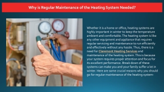 Why is Regular Maintenance of the Heating System Needed?