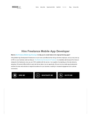 Freelance Mobile App Developer Hire | MMSD