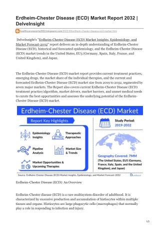 Erdheim-Chester Disease ECD Market Report 2032  DelveInsight