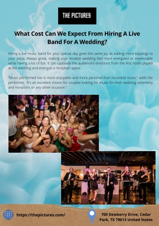 Band Prices For Weddings - The Pictures Band