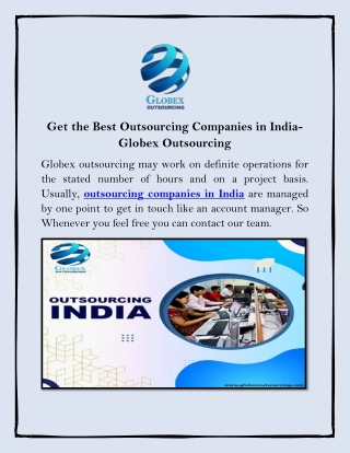 Get the Best Outsourcing Companies in India