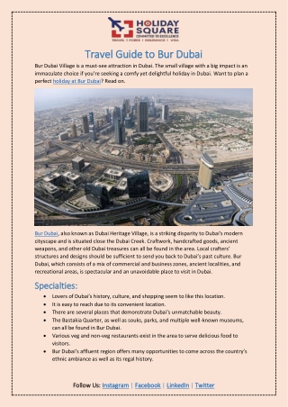 Travel Guide to Bur Dubai