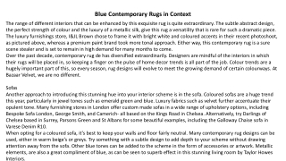 Blue Contemporary Rugs in Context