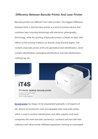 Difference Between Barcode Printer And Laser Printer