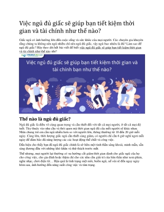 Việc ngủ đủ giấc sẽ giúp bạn tiết kiệm thời gian và tài chính như thế nào?