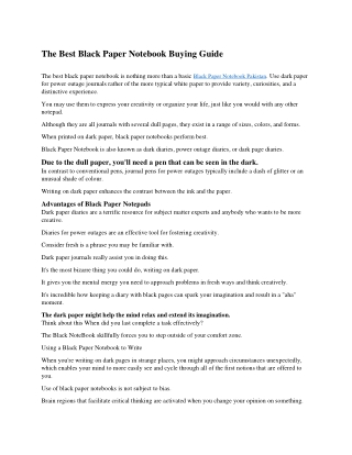The Best Black Paper Notebook Buying Guide