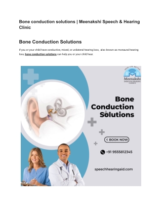 Bone conduction solutions _ Meenakshi Speech & Hearing Clinic