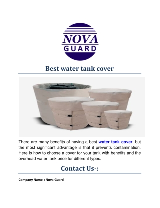 Best water tank cover