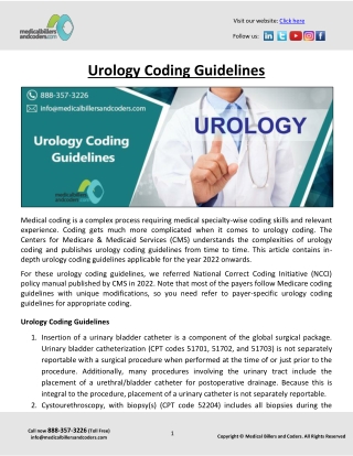 Urology Coding Guidelines