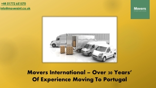 Movers International – Over 30 Years’ Of Experience Moving To Portugal