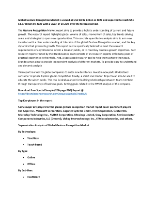 Gesture Recognition Market