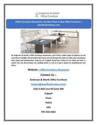 Office Furniture Showroom: the Best Place to Buy Office Furniture | Awofficefurn